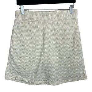 Emerald 18 Skort Beige White Chevron Size S‎ Skirt Pockets